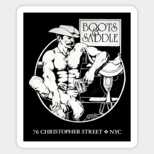 Boots and Saddle Vintage Gay Retro NYC Sticker